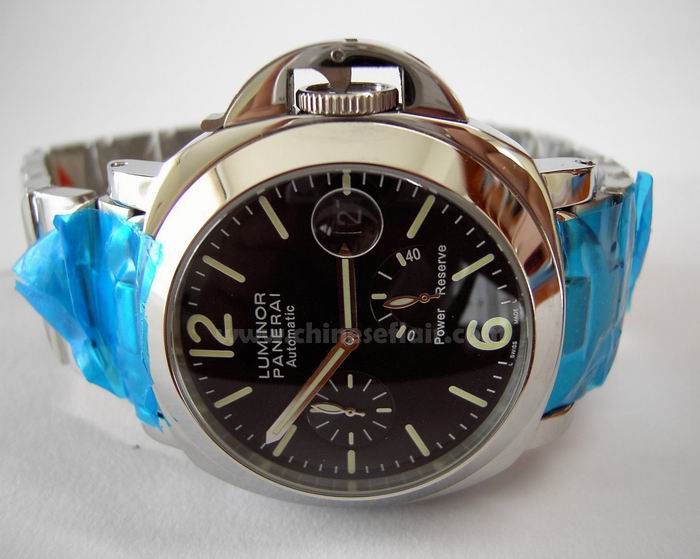 LUMINOR PANERAI Automatic Power Reserve Black Dial SS Watch